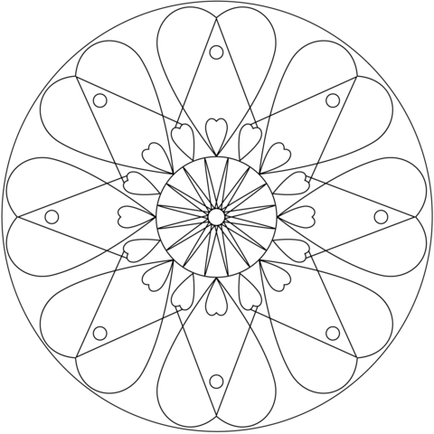 Heart Mandala Coloring Page